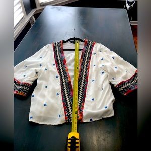RD & KOKO top/cover-up. Boho style, Mexican flair. Sz Small
